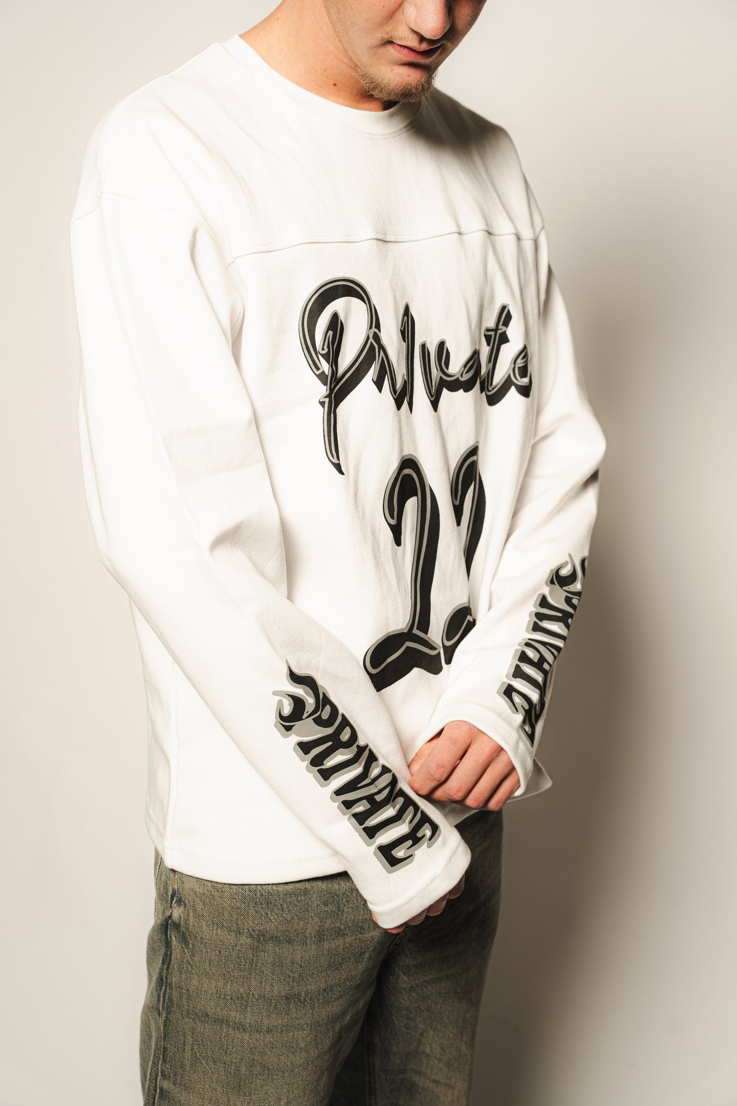 PR1VATE BLACK ON WHITE LONGSLEEVE 22
